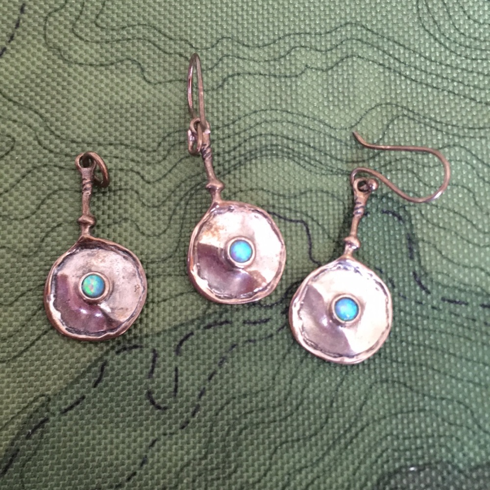 Earrings/pendant set sterling silver